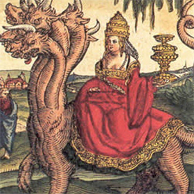 Папесса Іоанна в образі Вавилонської блудниці.
