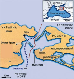 Суперечка точиться за право контролю як за судноплавним фарватером, так і покладами нафти і газу Суперечка точиться за право контролю як за судноплавним фарватером, так і покладами нафти і газу